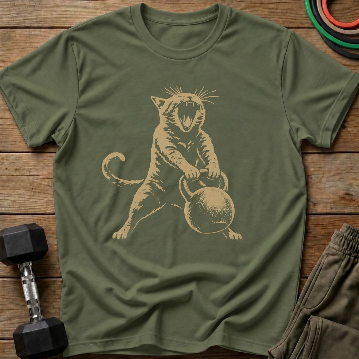 Kettlebell Cat T-Shirt
