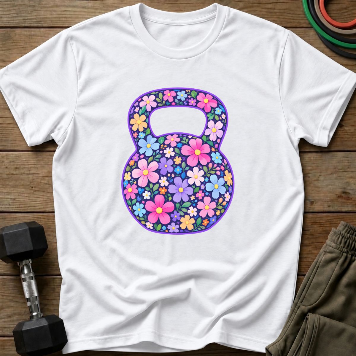 Floral Kettlebell T-Shirt