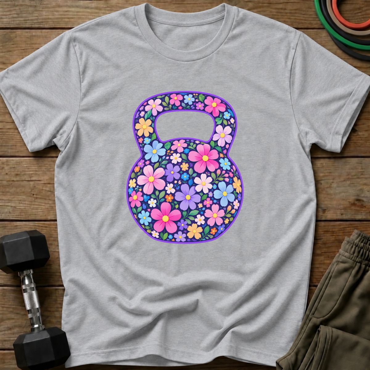 Floral Kettlebell T-Shirt
