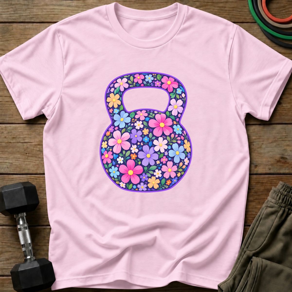 Floral Kettlebell T-Shirt